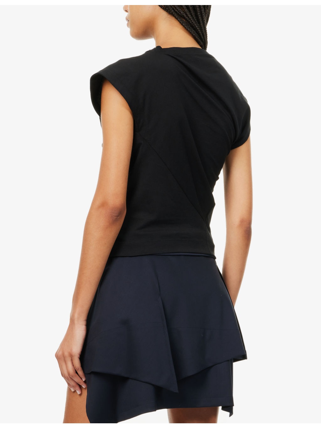 Hebo asymmetric-neck cotton-jersey T-shirt - 4
