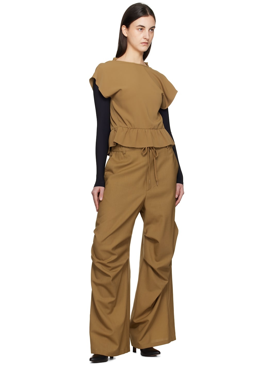 Green Fluid Ruffle Blouse - 5