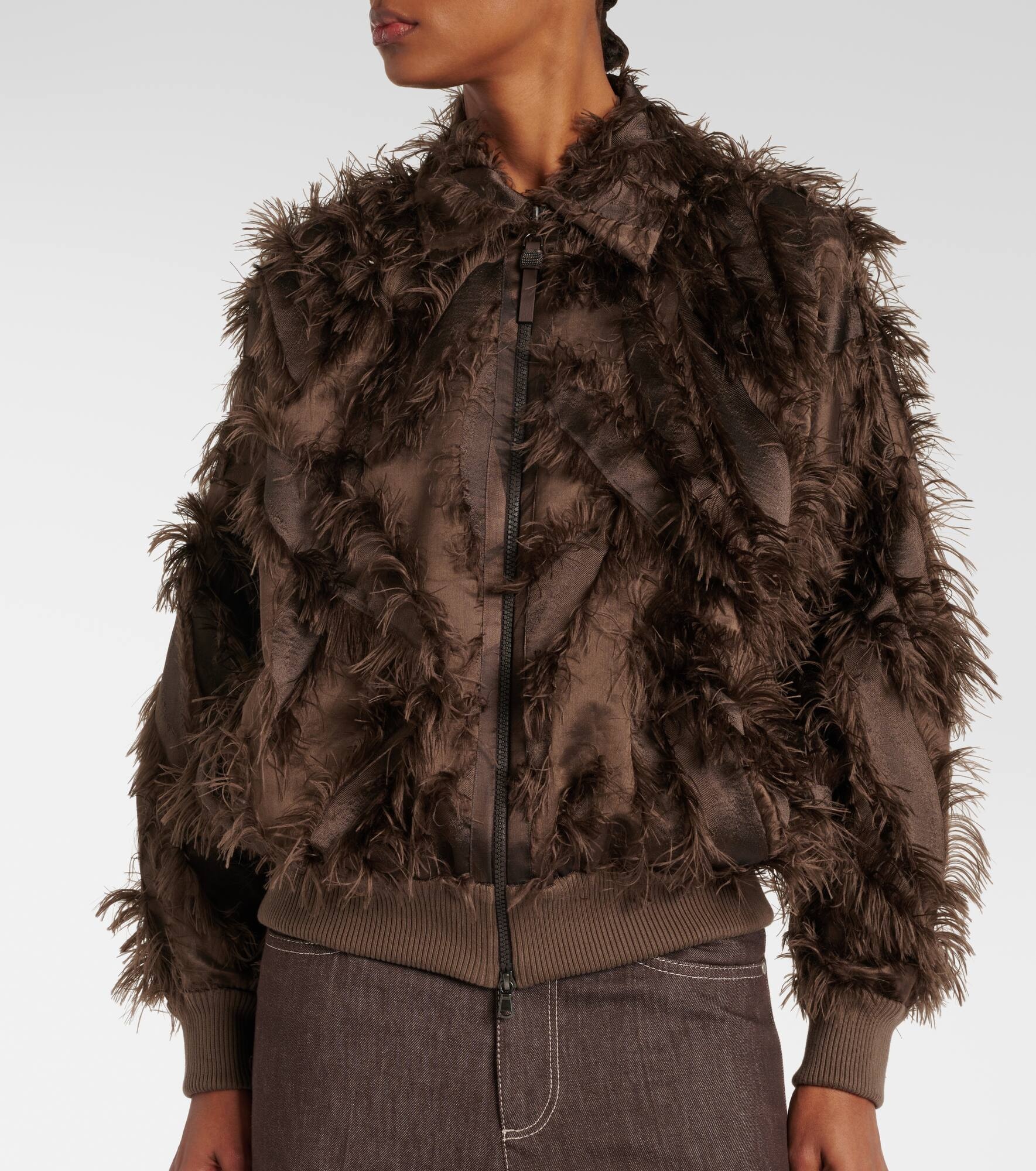 Feather-trimmed jacket - 6