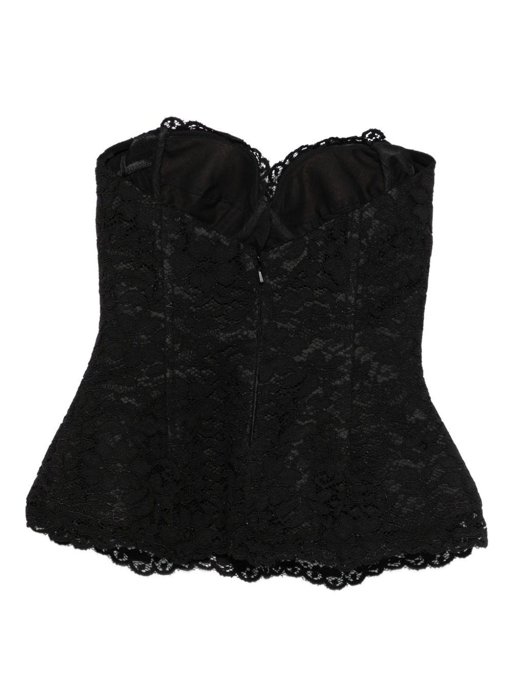lace-trimmed bustier top - 2