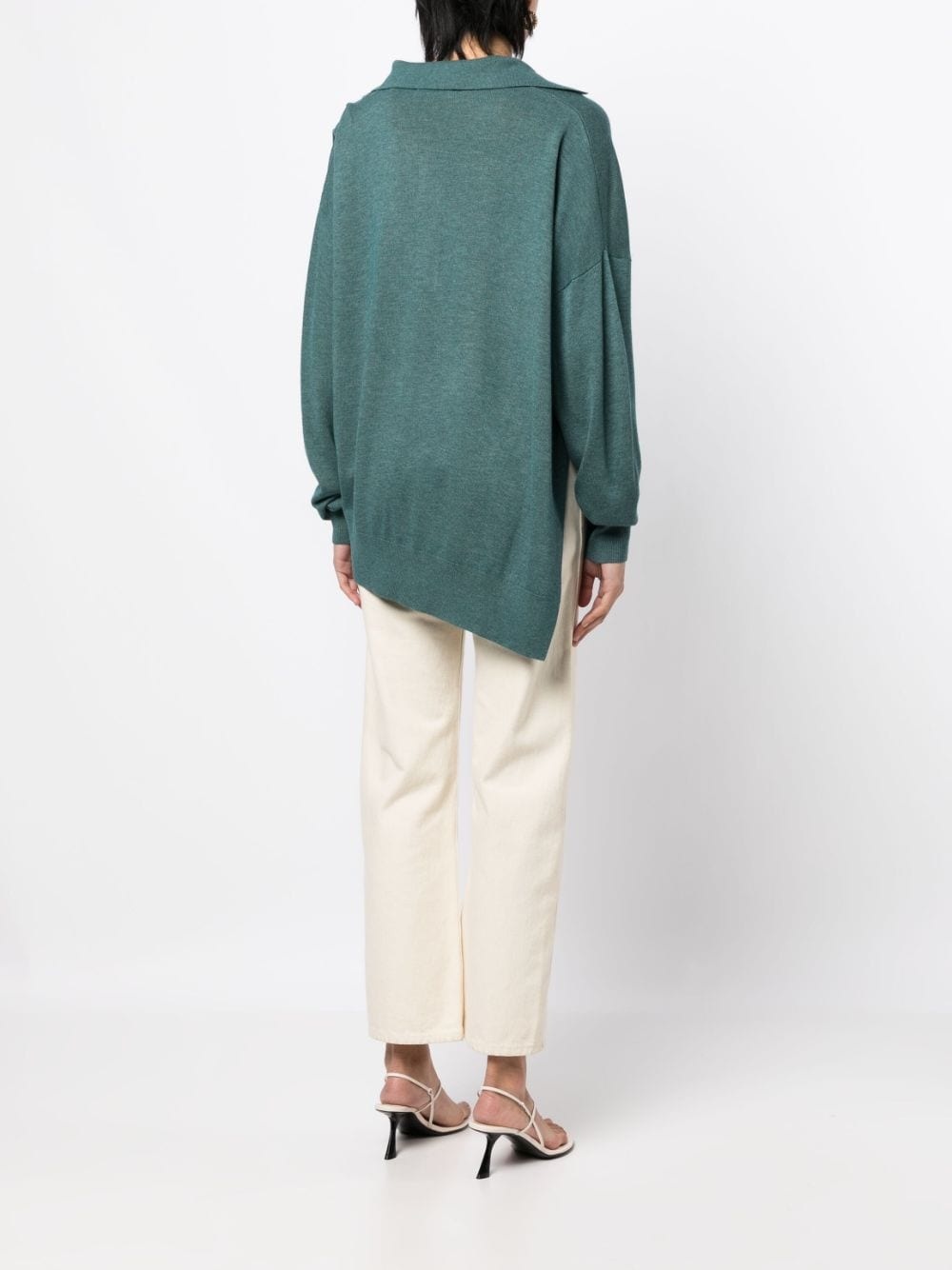 fine-knit asymmetric jumper - 4