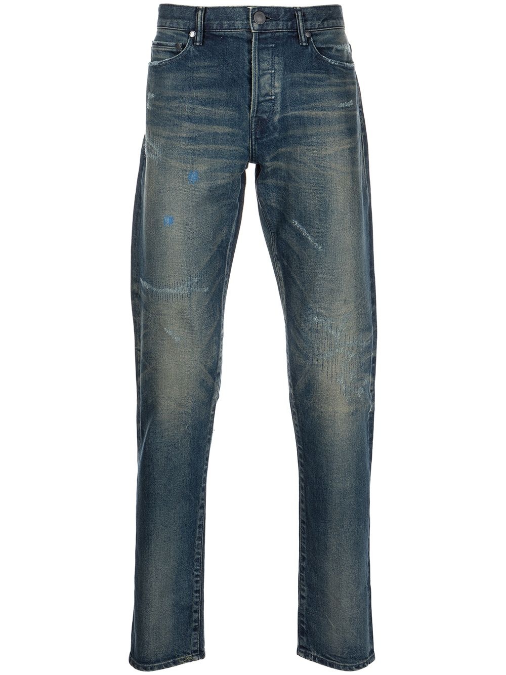 distressed skinny-cut jeans - 1