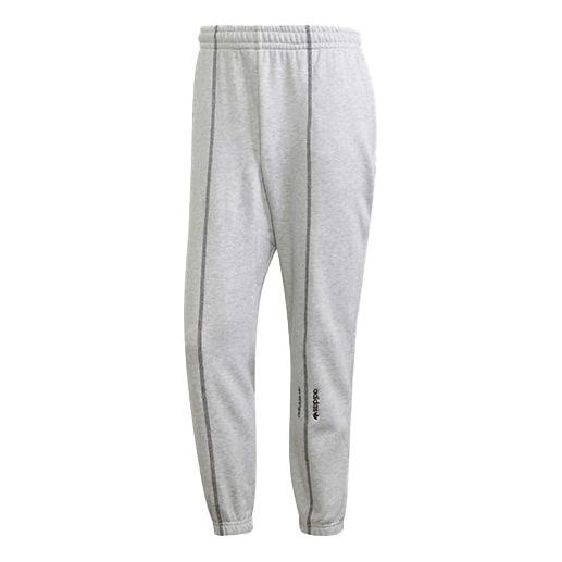 Men's adidas originals Embroidered Logo Solid Color Bundle Feet Sports Pants/Trousers/Joggers Gray G - 1