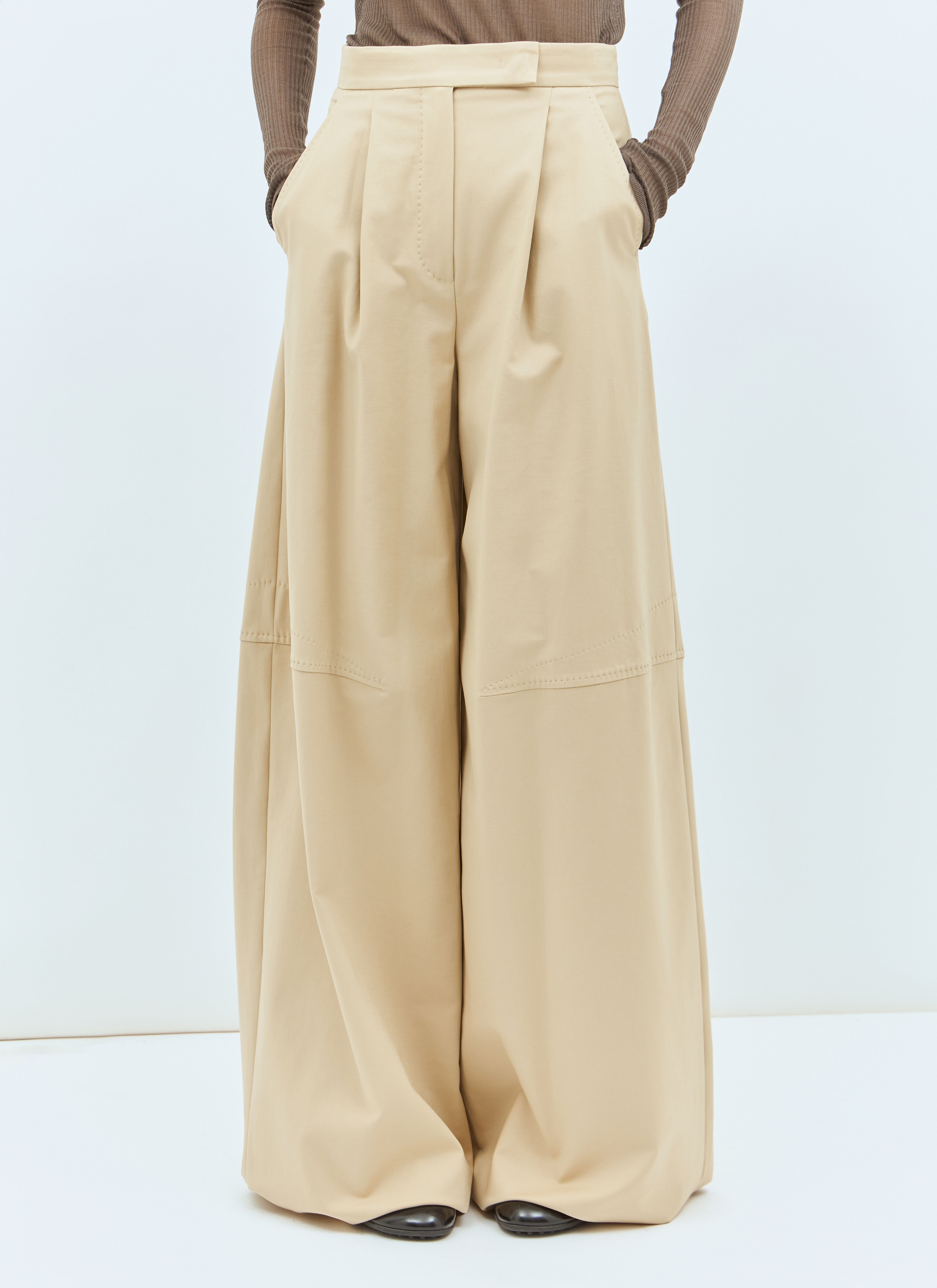 Wide Leg Stretch Pants - 1