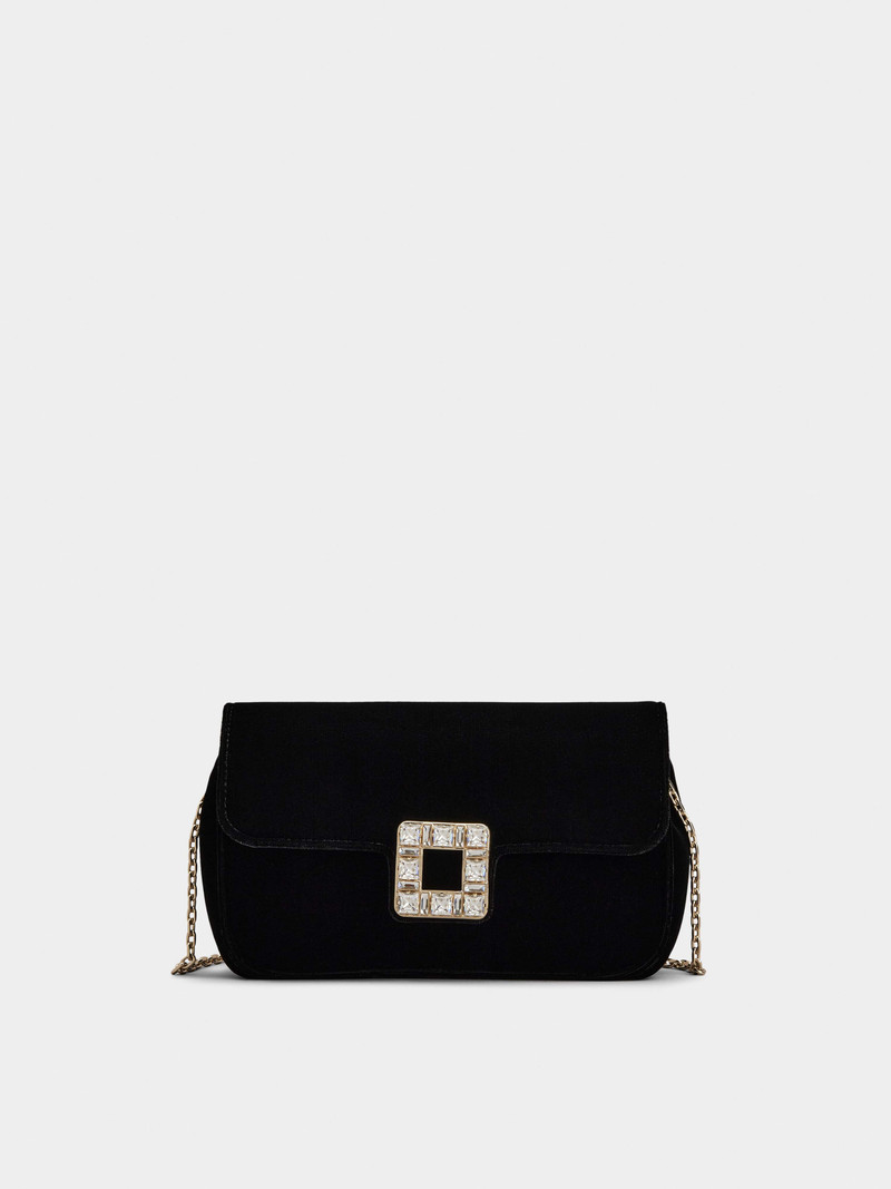 Jeu de Fille Strass Buckle Clutch Bag in Velvet 1