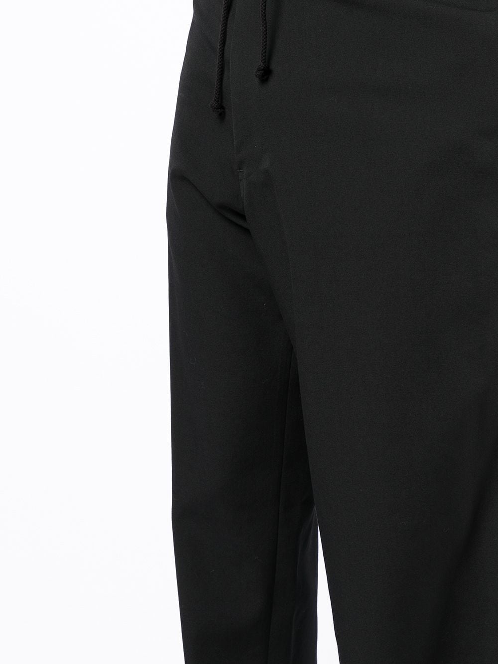 drawstring-waist wool straight-leg trousers - 5