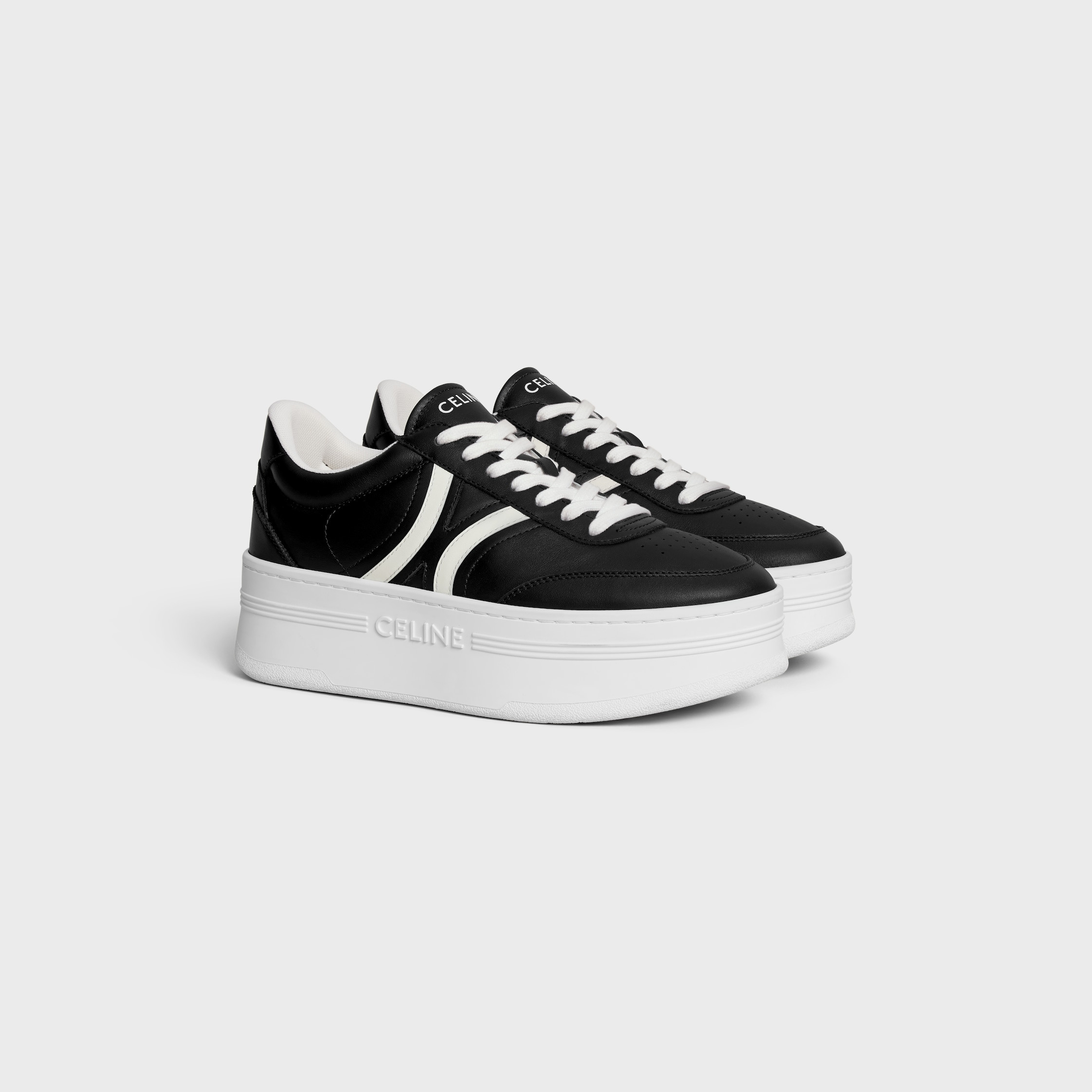 CELINE - BLOCK SNEAKERS WITH BACK TRIOMPHE AND WEDGE OUTSOLE IN CALFSKIN - 2