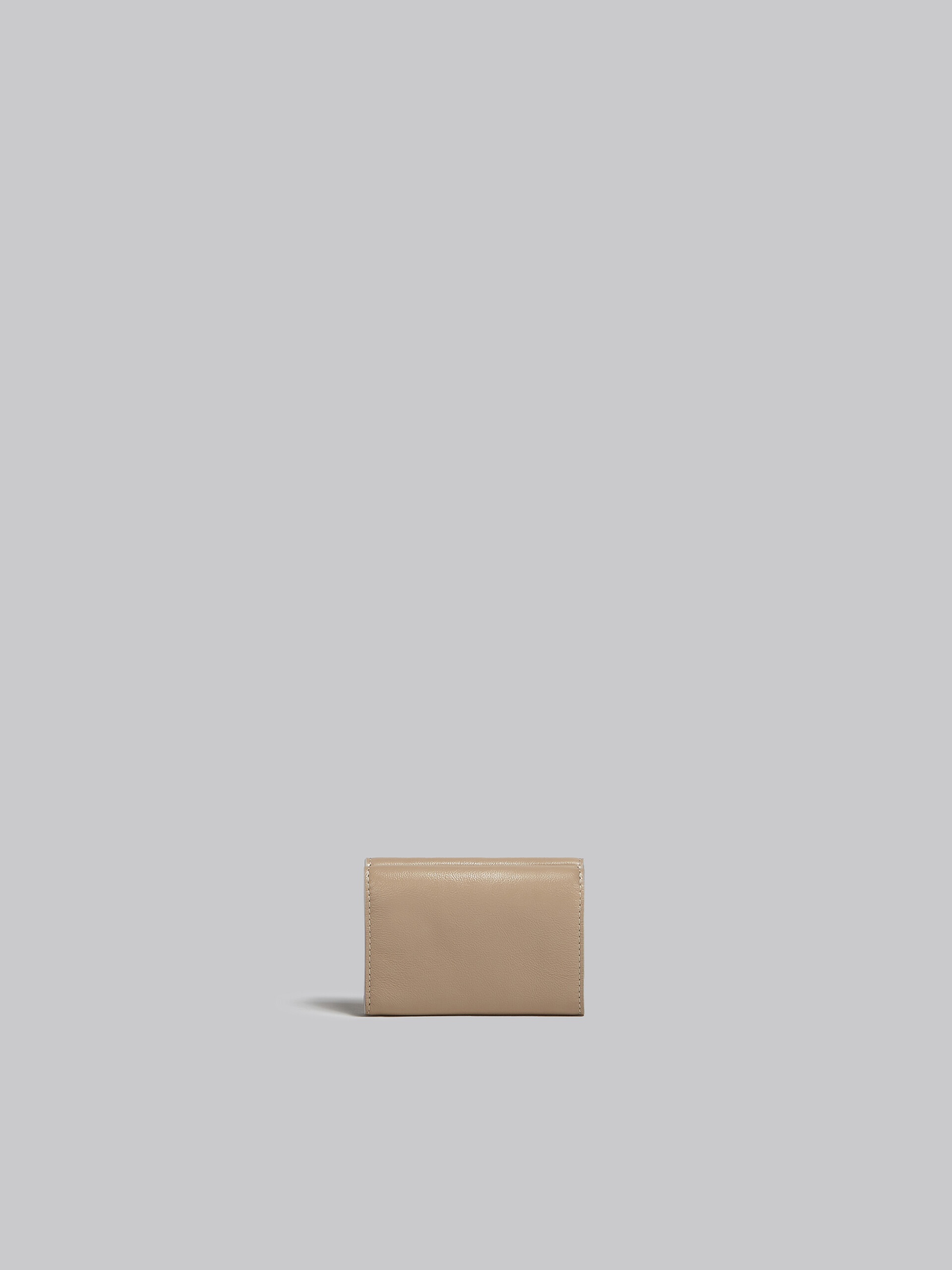 GREY-GREEN AND BEIGE LEATHER TRI-FOLD WALLET - 3