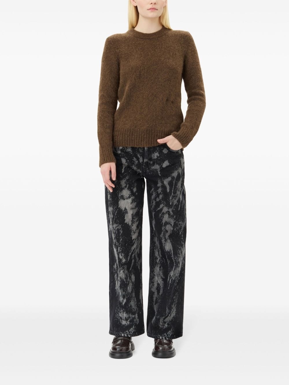 brushed long sleeve jumper - 2