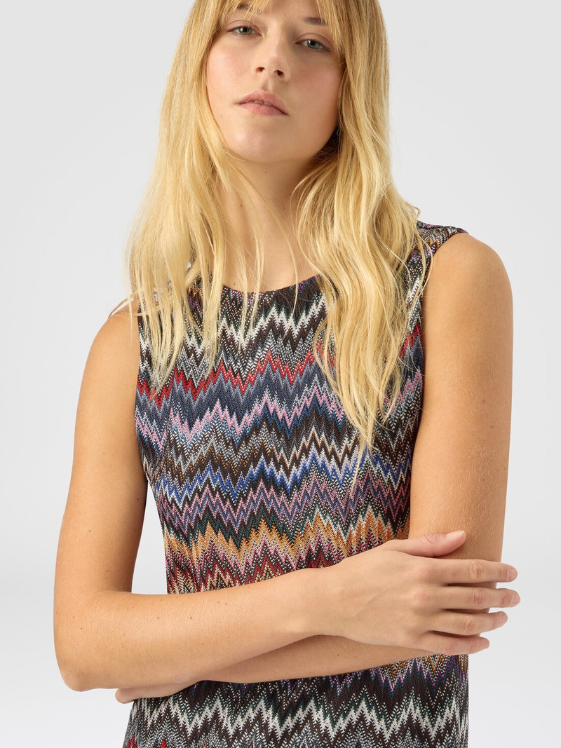Crew neck mini dress with snake pattern 4