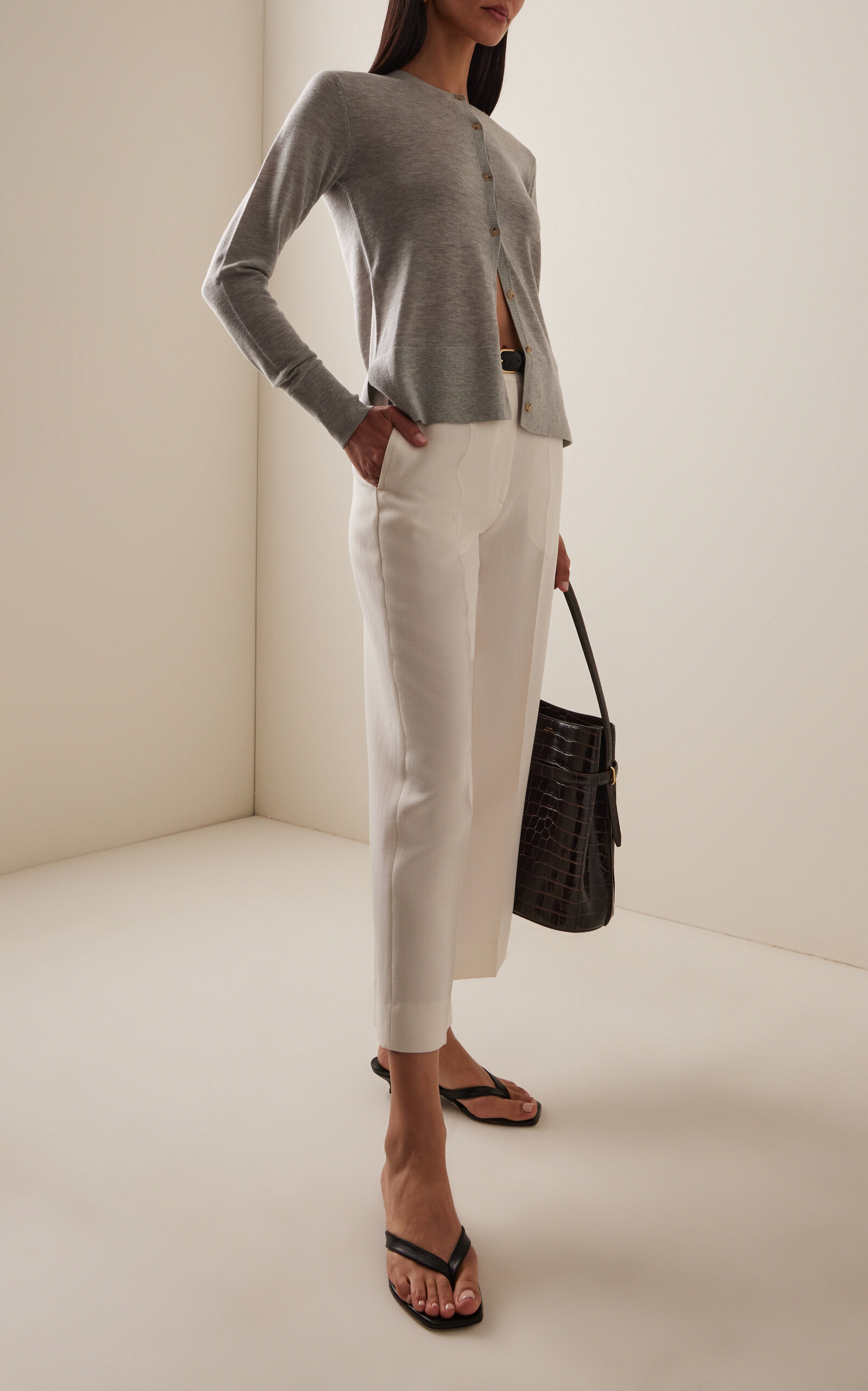 Stretch-Cashmere Cardigan grey - 2