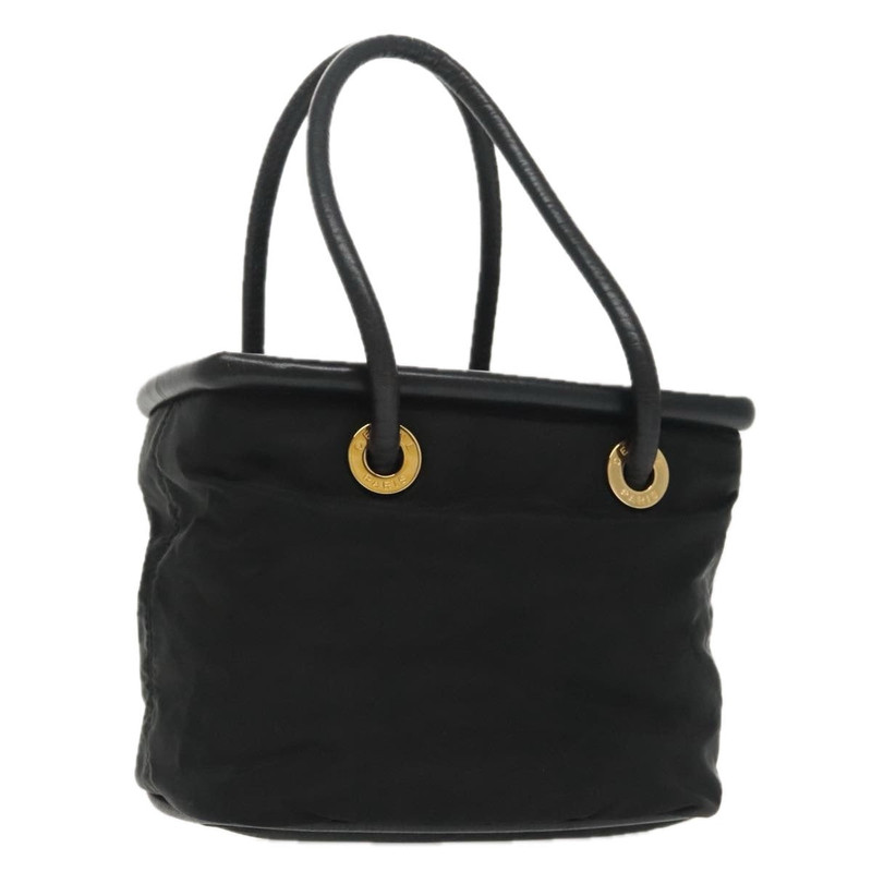 CELINE Hand Bag Nylon Black Gold - 1