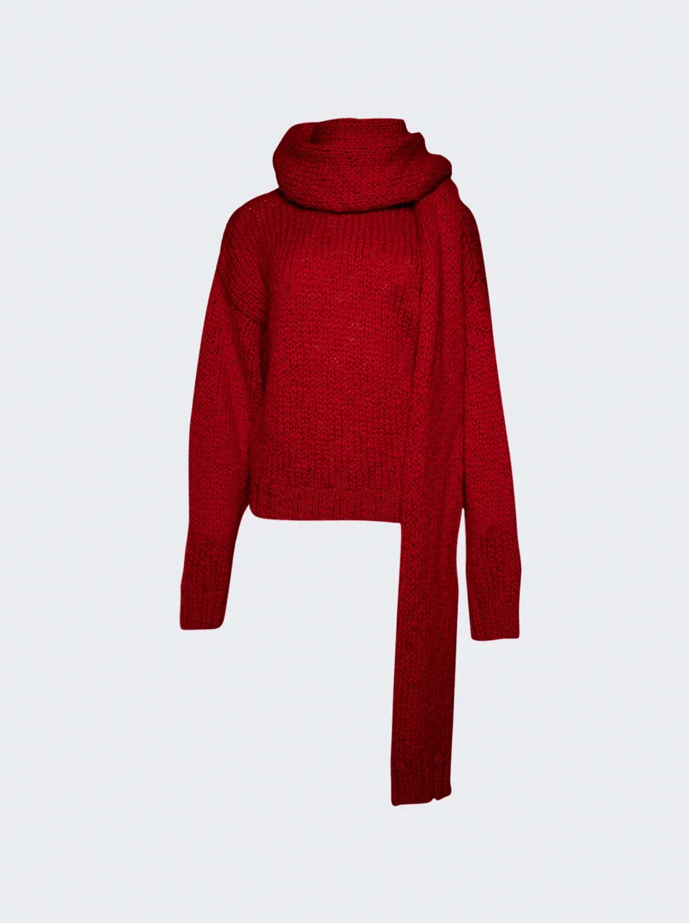 Nuvola Wool Sweater And Scarf Ruby Red - 1