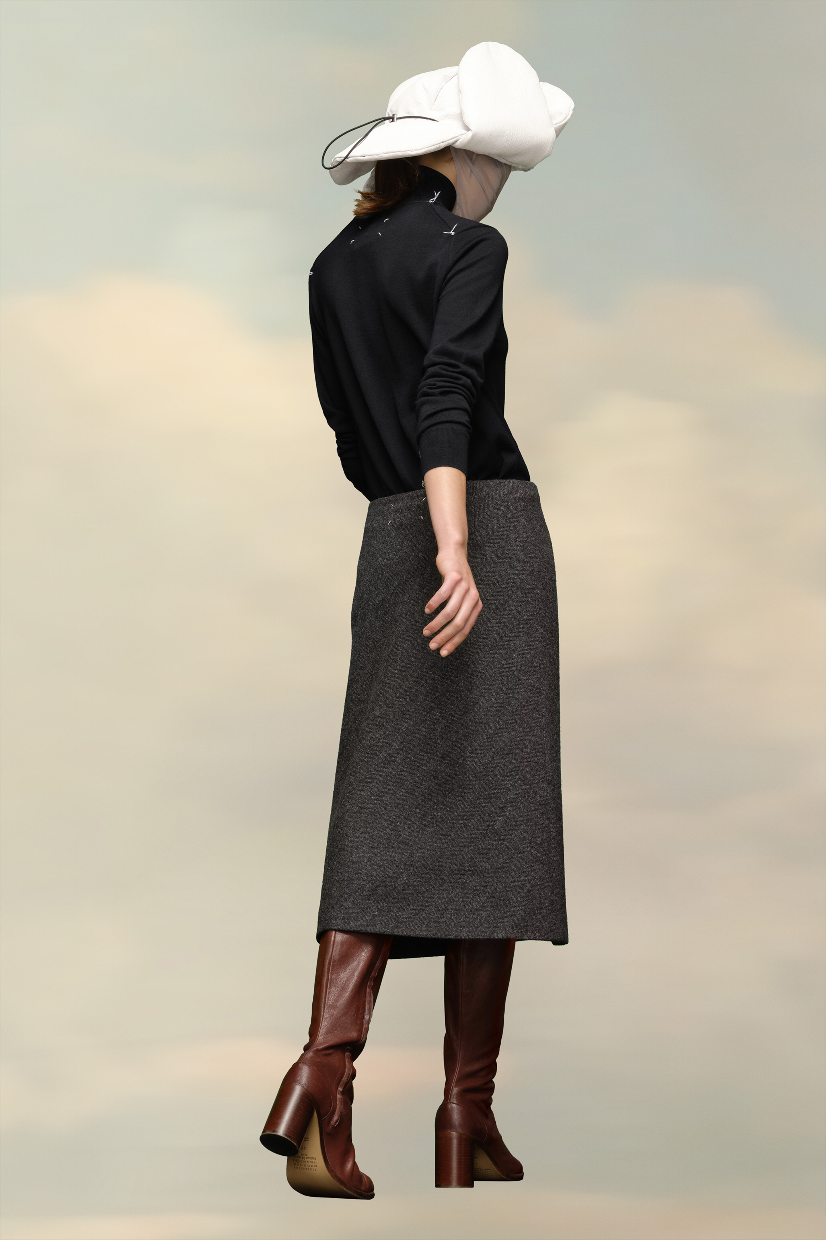 Herringbone A-Line Skirt - 5