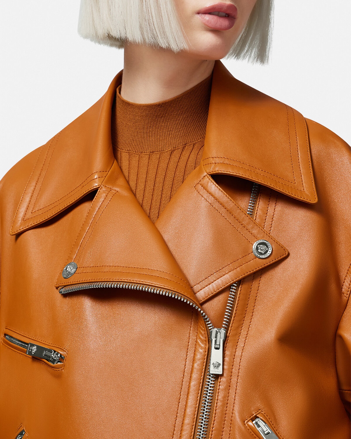 Leather Biker Jacket - 5