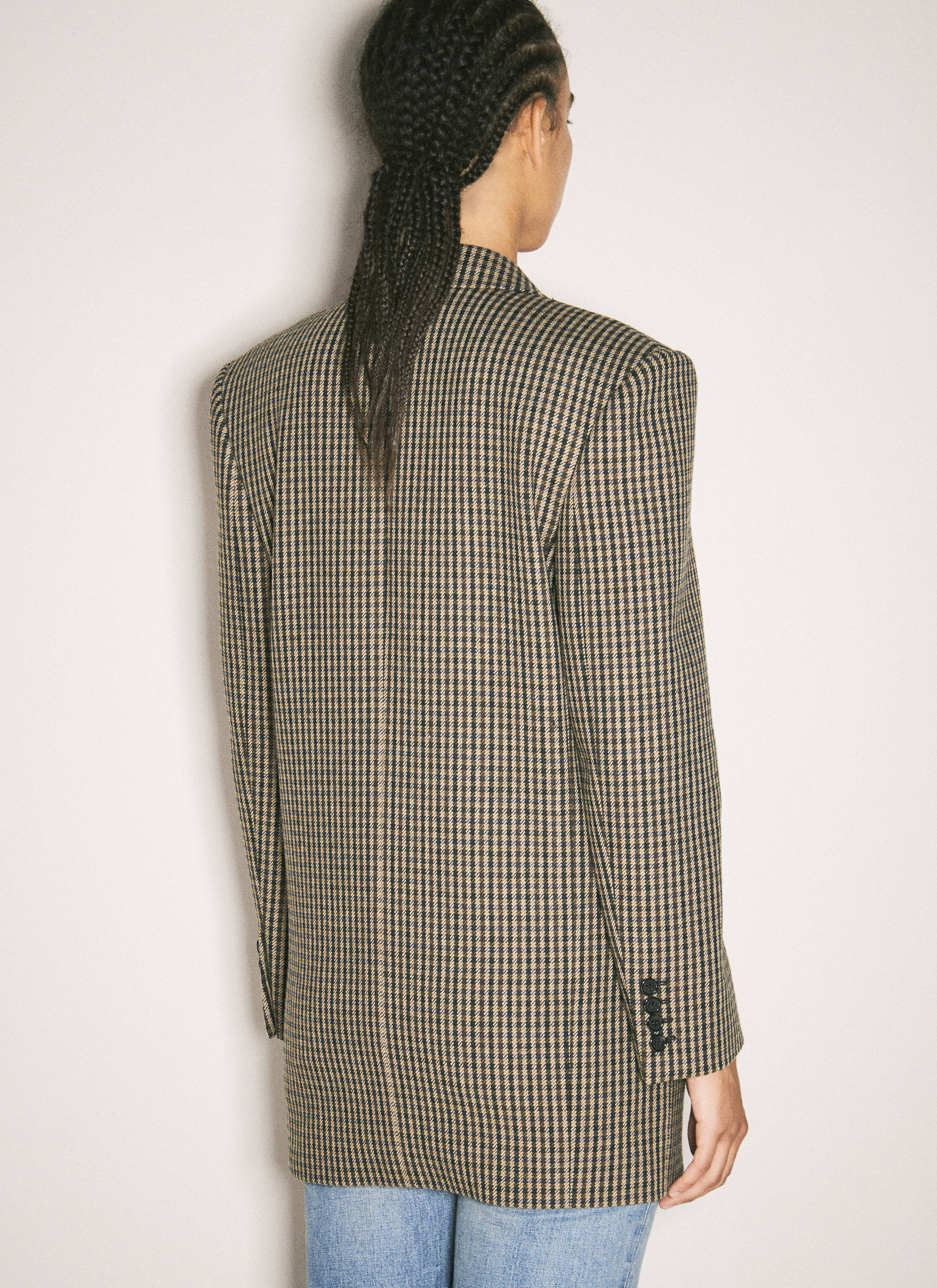 Saint Laurent Women Vichy Wool Blazer - 6