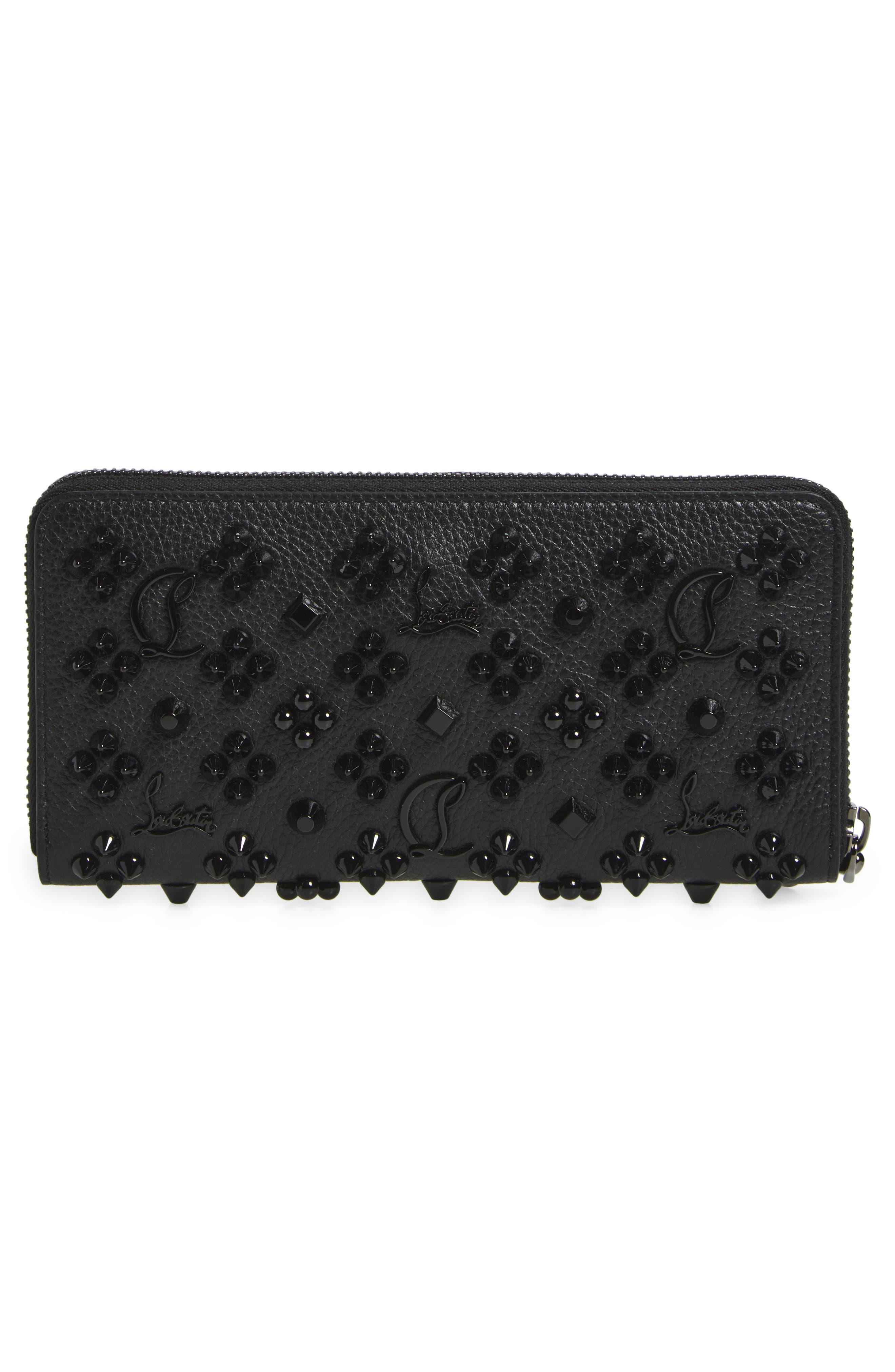 Christian Louboutin Panettone Spiked Calfskin Wallet in Black/Ultrablack at Nordstrom - 4
