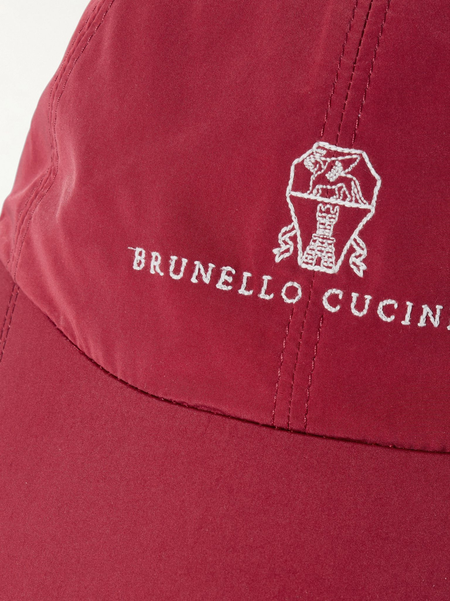 Logo-Embroidered Cotton-Twill Baseball Cap Red - 4
