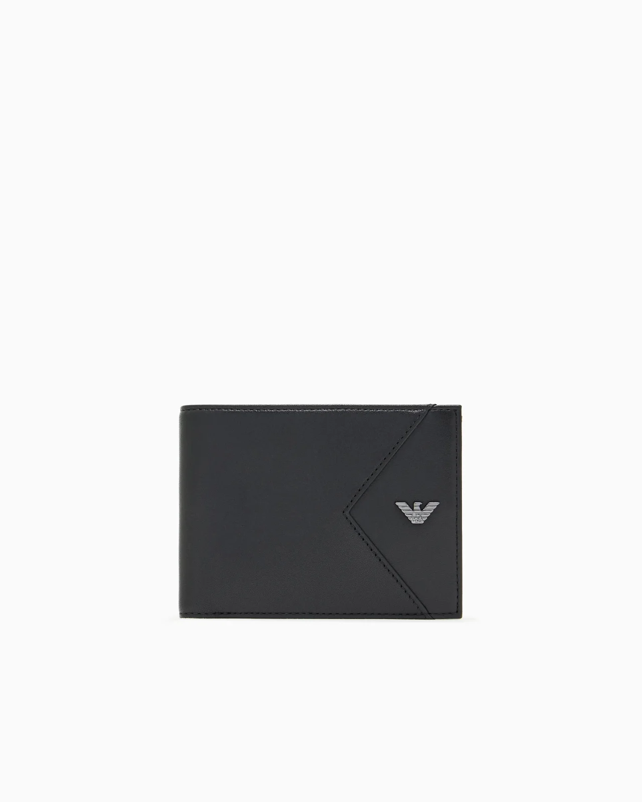 NAPPA LEATHER BIFOLD WALLET WITH GEOMETRIC DETAIL - 1