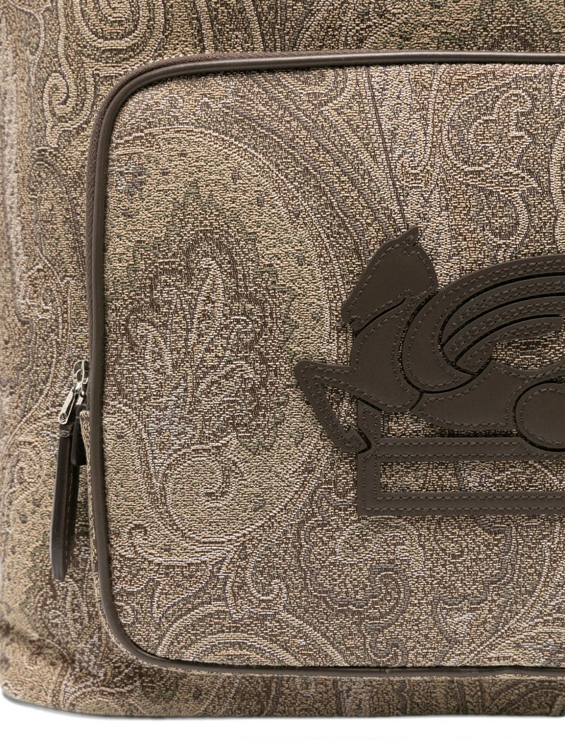 paisley-print logo-appliqué backpack 4