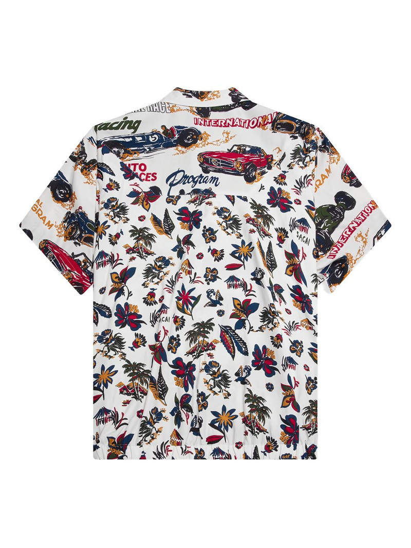 sacai race-car tropical-print shirt outlook