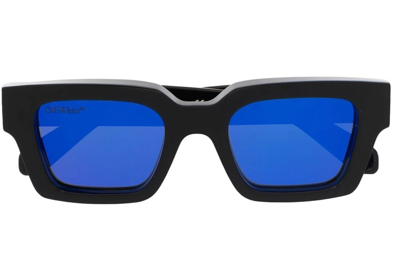 Off-White OFF-WHITE Virgil Rectangle Frame Sunglasses Black/White/Blue (OERI022S22PLA0011045) outlook
