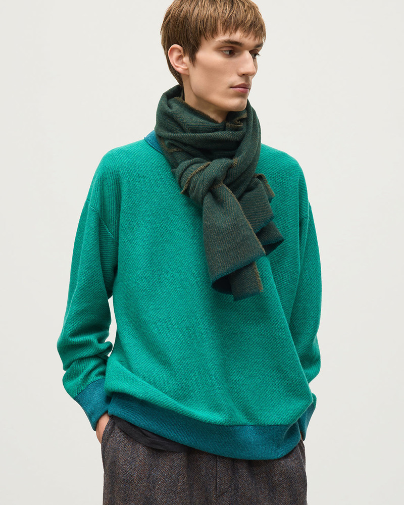 Mountain Twill Green Cashmere Scarf 3