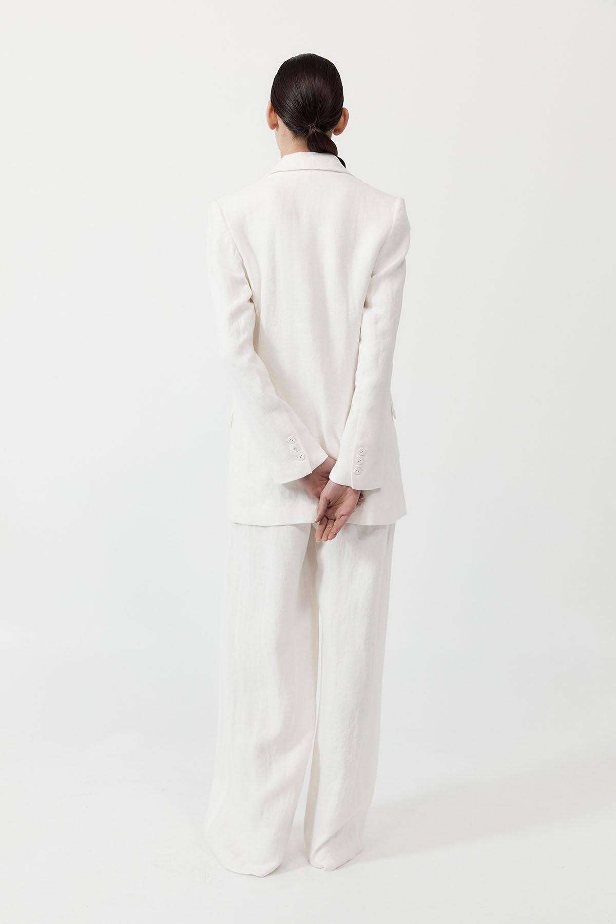 Tailored Linen Pants - Ivory - 5