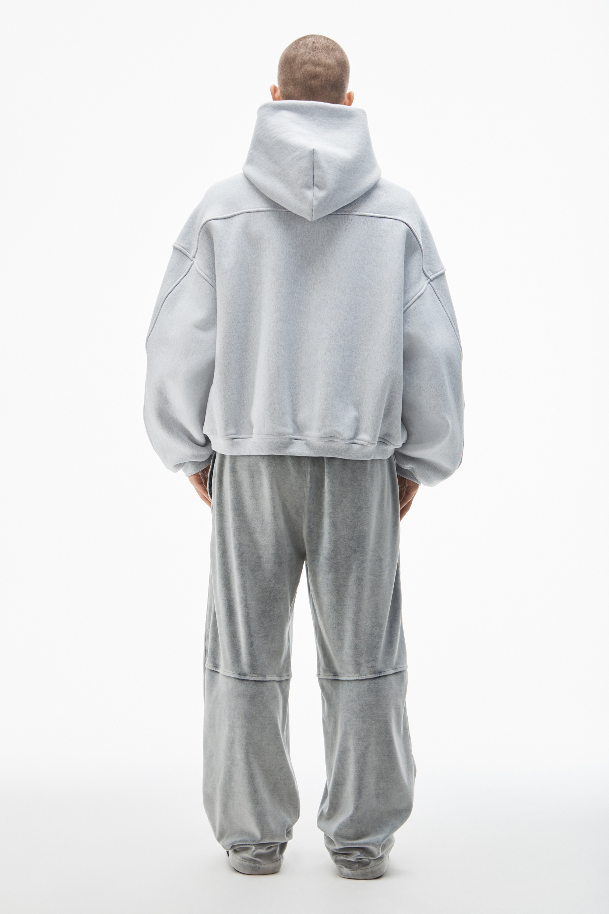 logo track pant in velour - 4