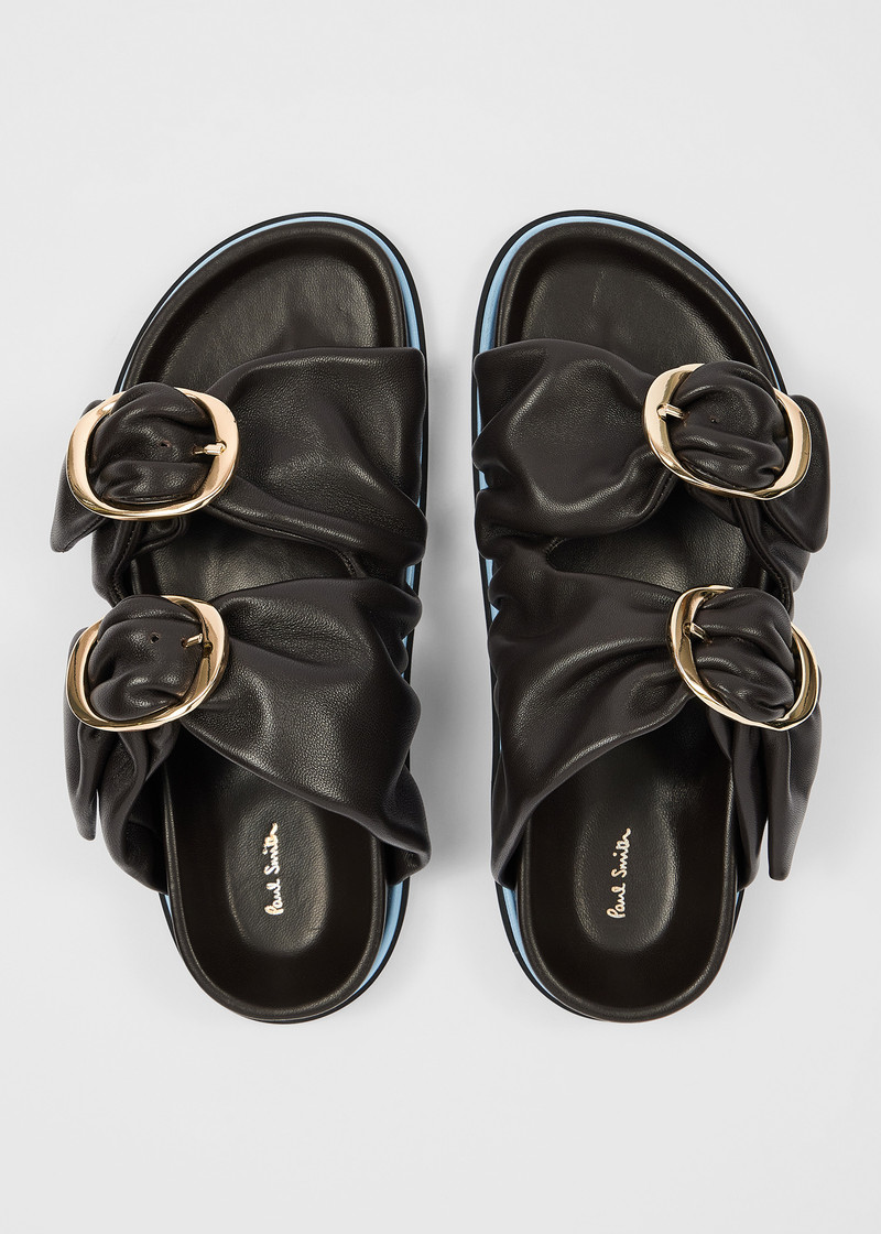 Women's Dark Brown 'Camolin' Double Strap Mule Sandals 5