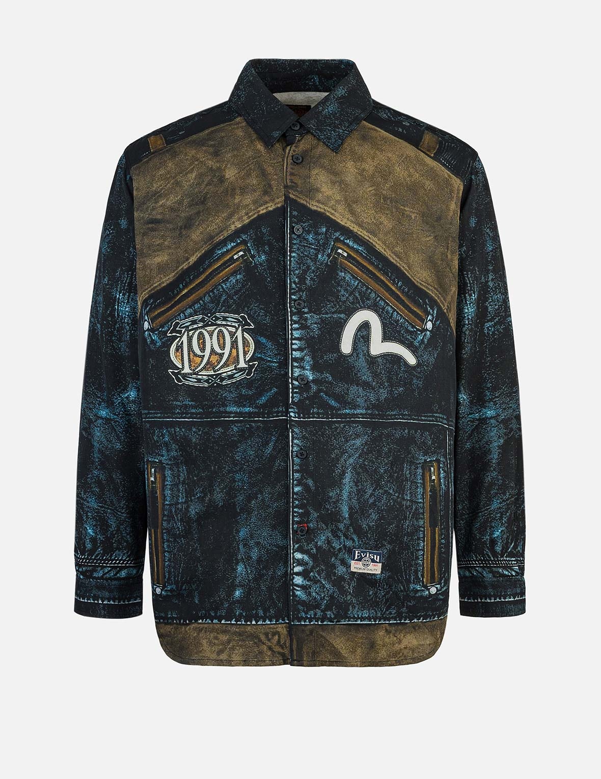 Replicate Biker Print Relax Fit Long-Sleeve Shirt - 11