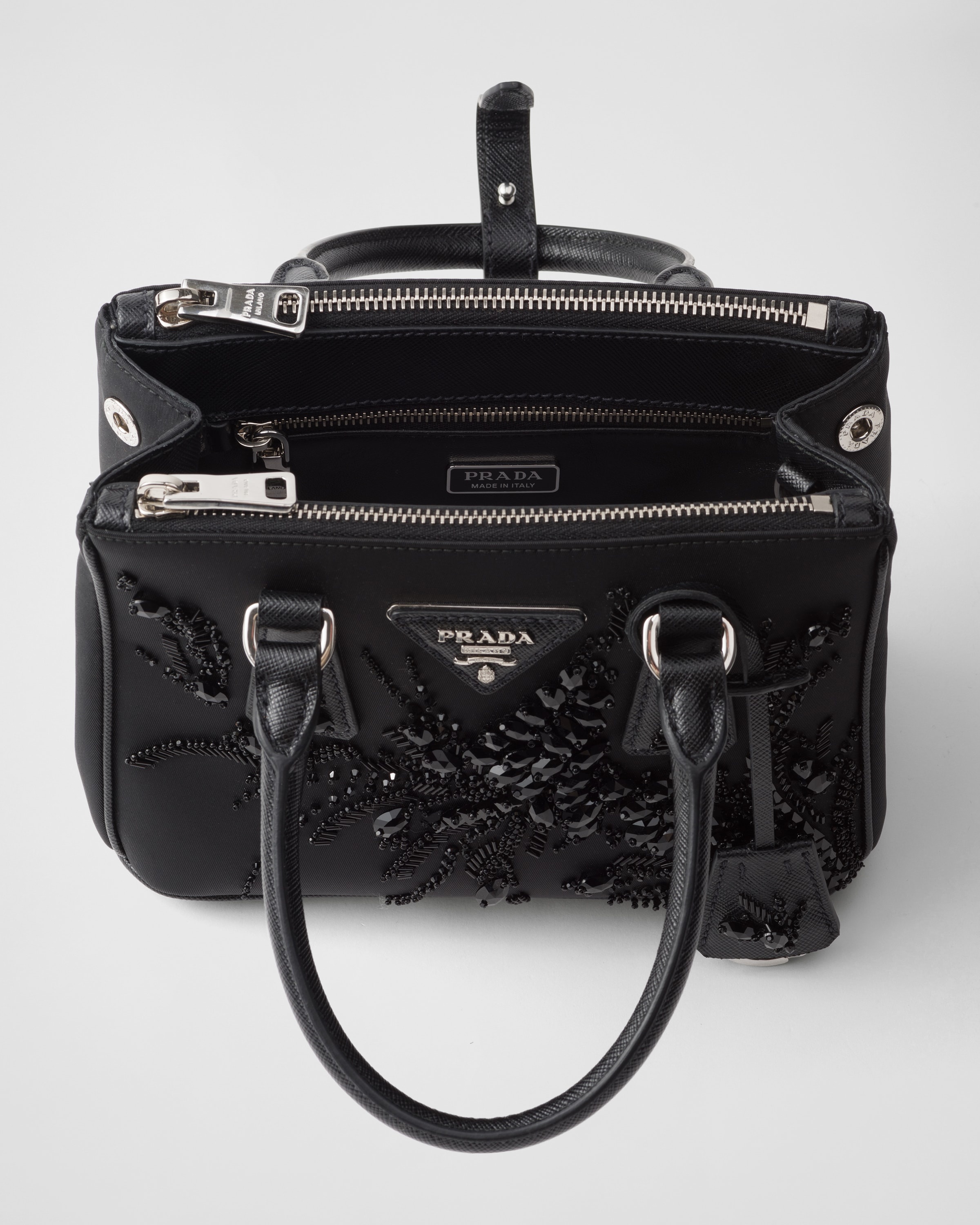 Prada Galleria embroidered Re-Nylon and Saffiano mini-bag - 5