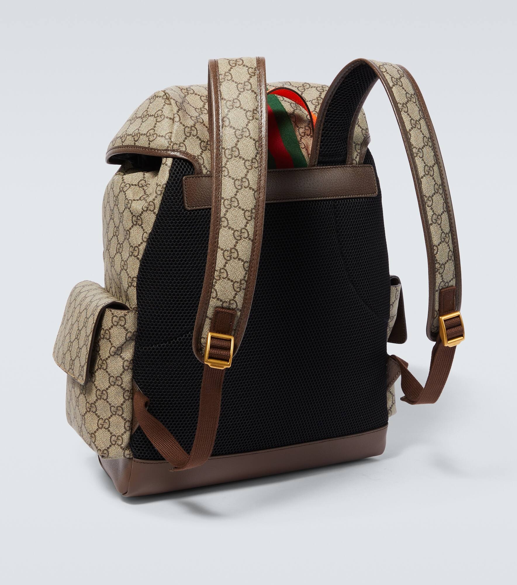 GG leather-trimmed backpack - 5