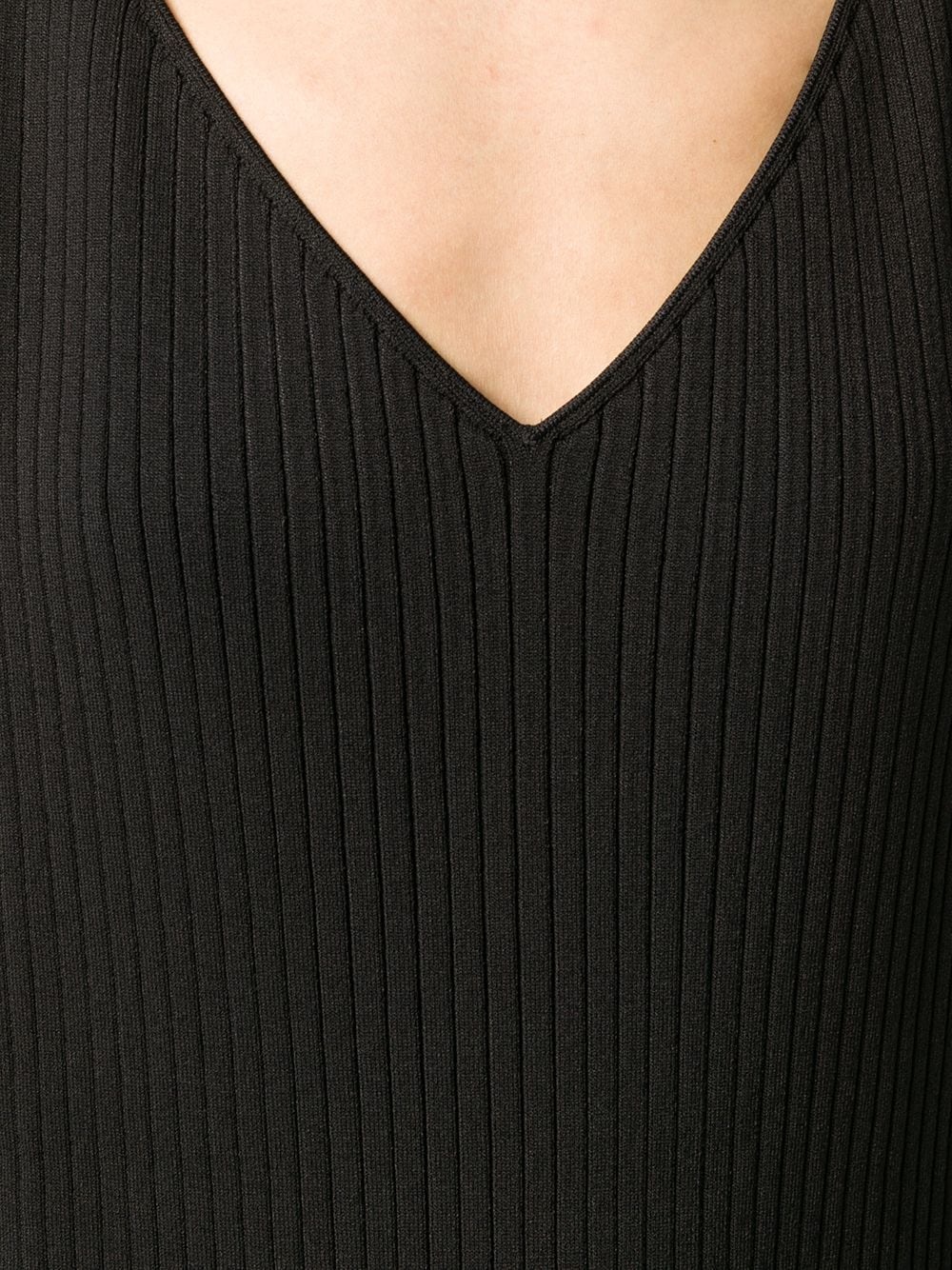 ribbed knit V-neck top - 5