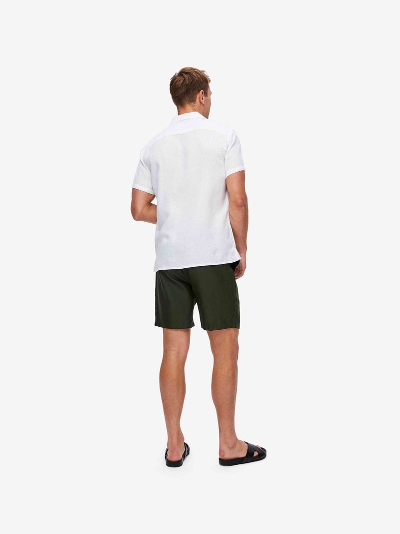 Men's Short Sleeve Shirt Monaco Linen White - 4
