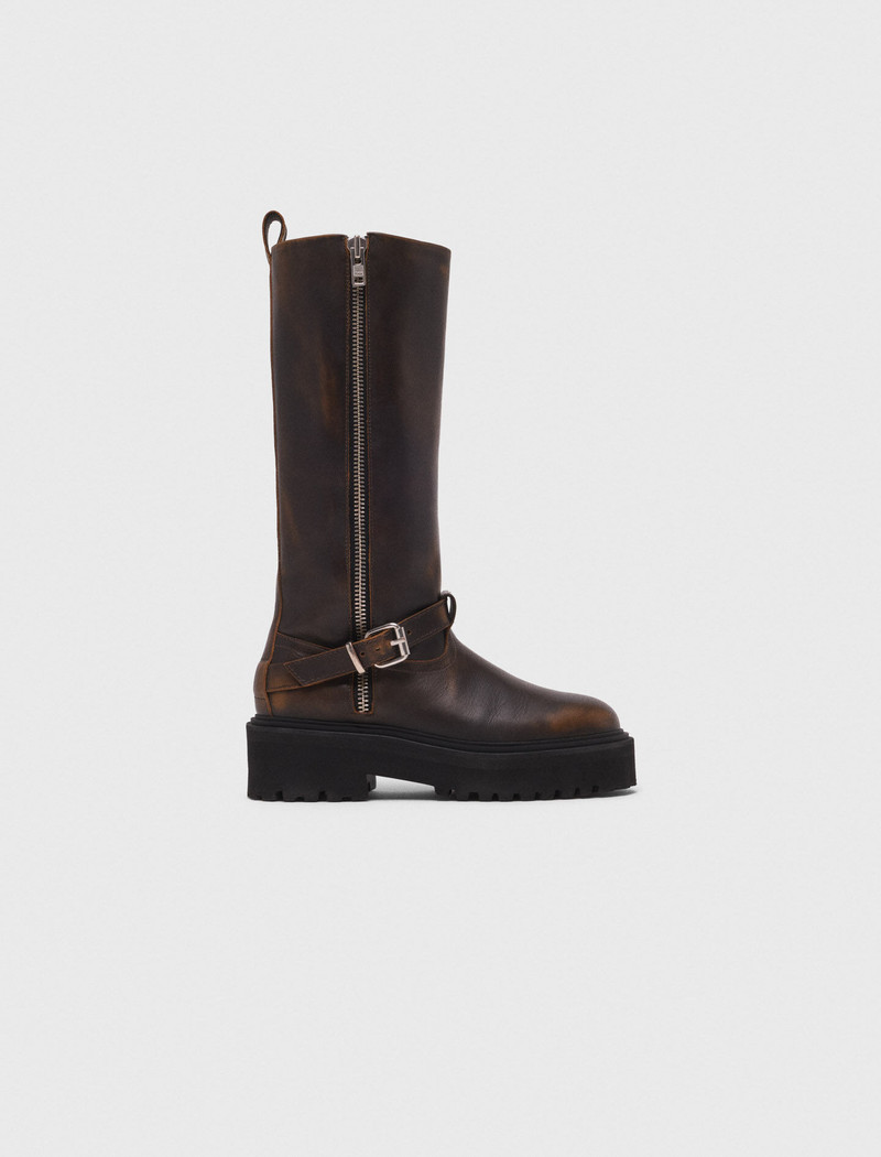Leather biker boots 3
