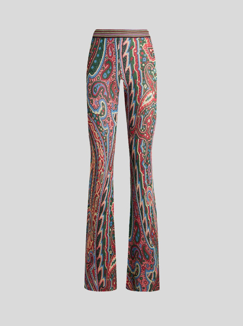 FLARED PAISLEY JACQUARD TROUSERS - 1