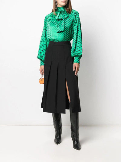 MSGM box-pleat mid-length skirt outlook