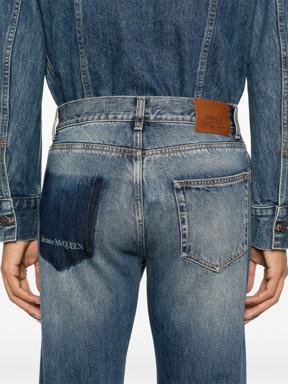 logo-print straight-leg jeans - 5