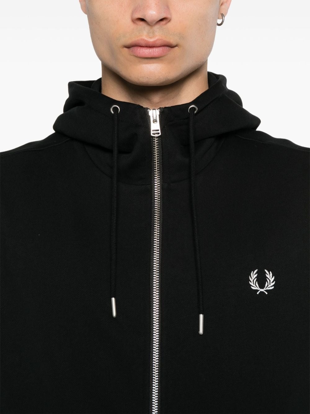 embroidered-logo zip-up jacket - 5
