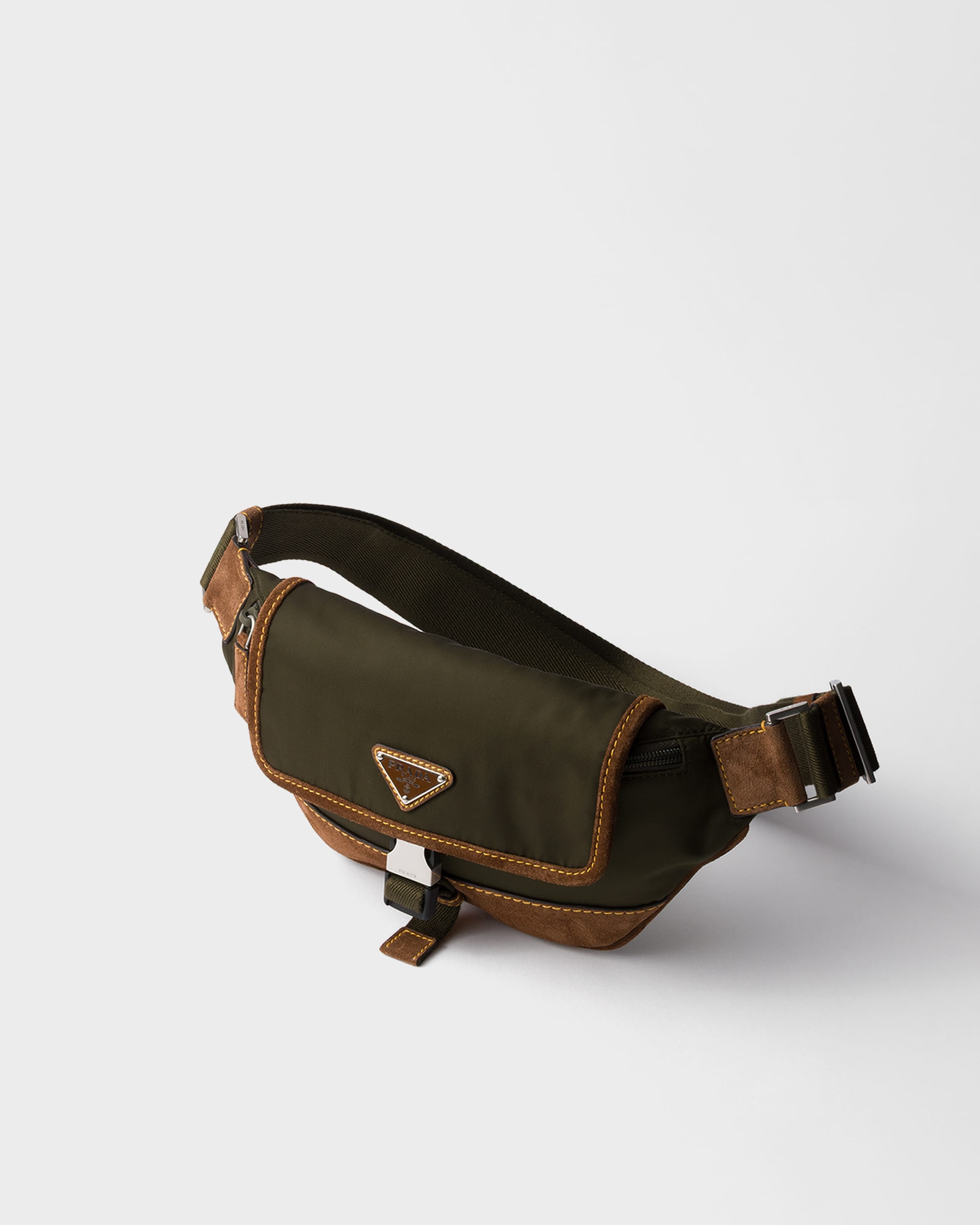 Re-Nylon and suede belt bag - 3