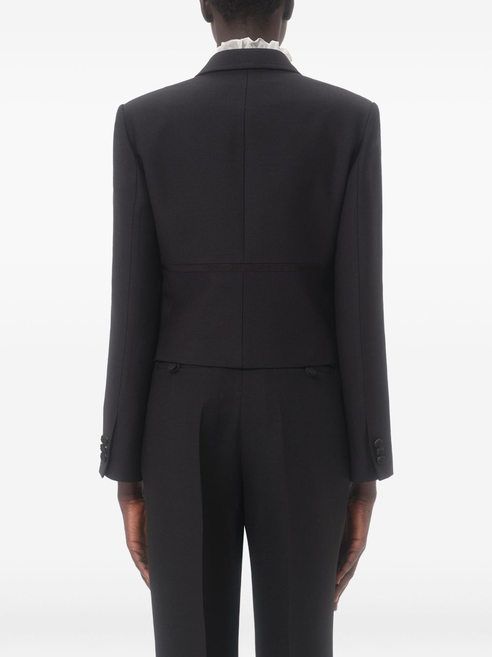 double-breasted cropped blazer - 5