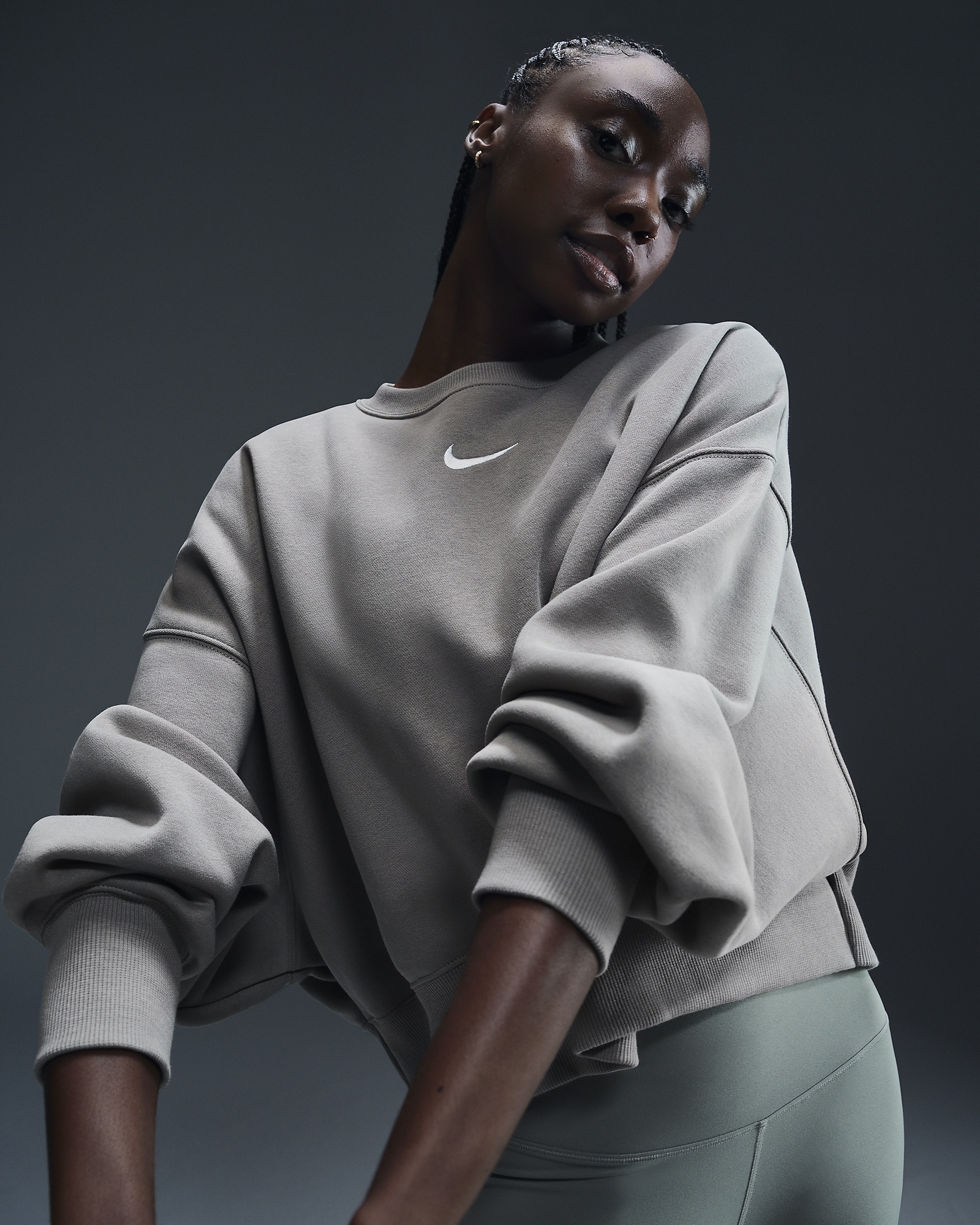 Women's Nike Sportswear Phoenix Fleece Over-Oversized Crew-Neck Sweatshirt - 1