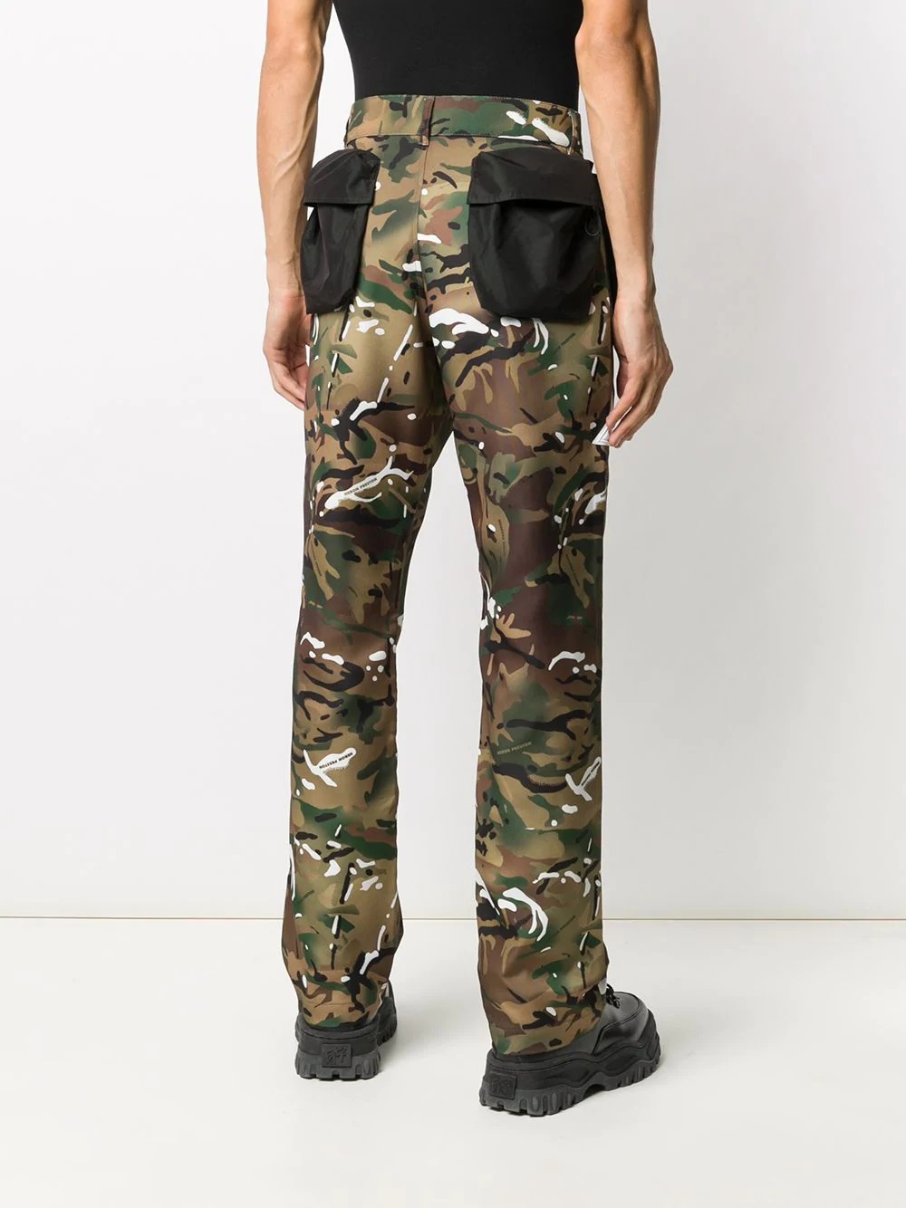 camouflage straight-leg trousers - 4