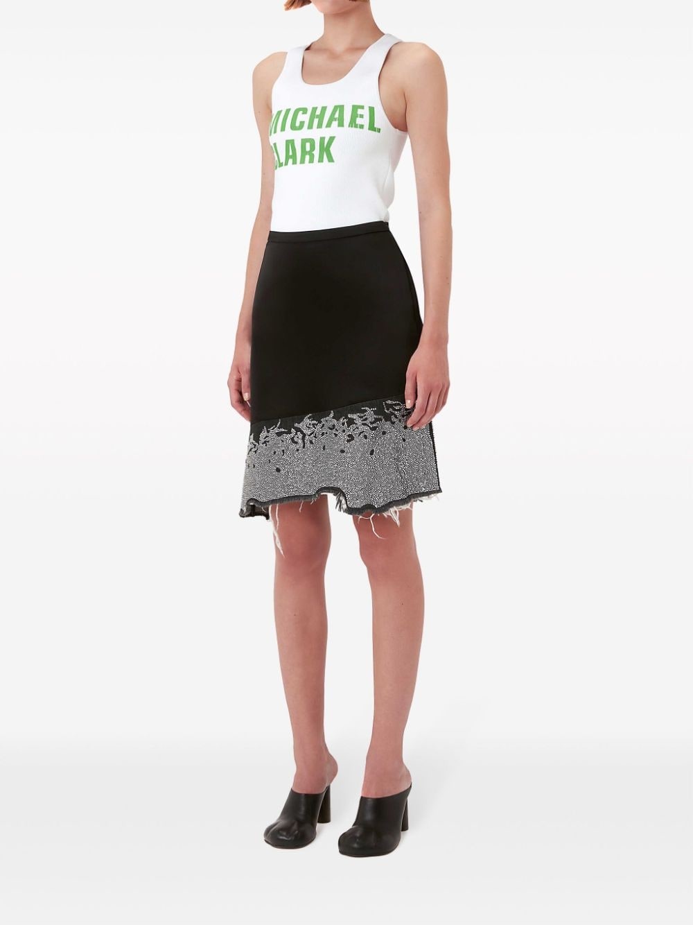 glitter-detail asymmetric skirt - 2