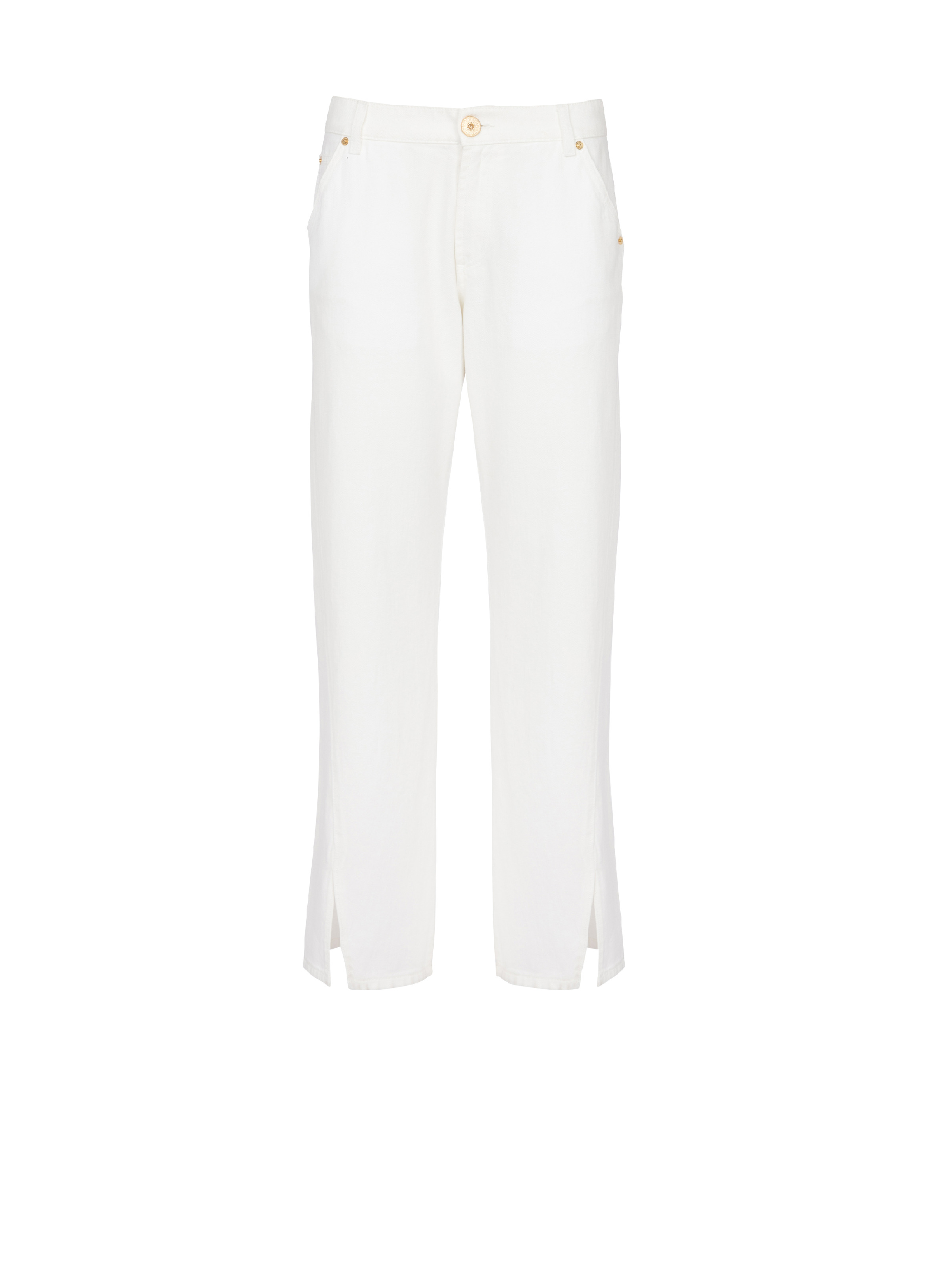 White straight-cut denim jeans - 1