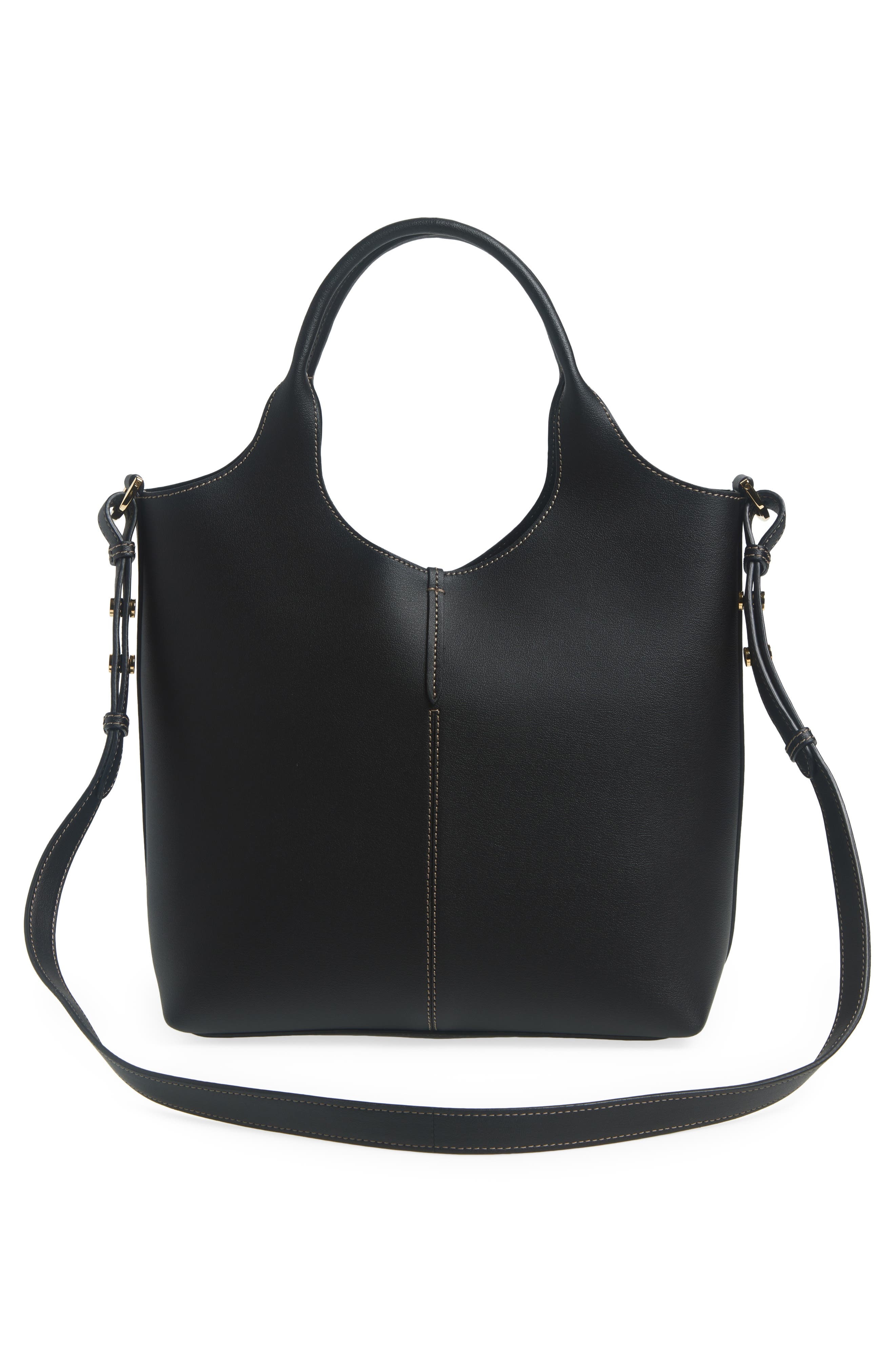 Tod's Small Ebr Top Handle Leather Tote in Nero at Nordstrom - 4