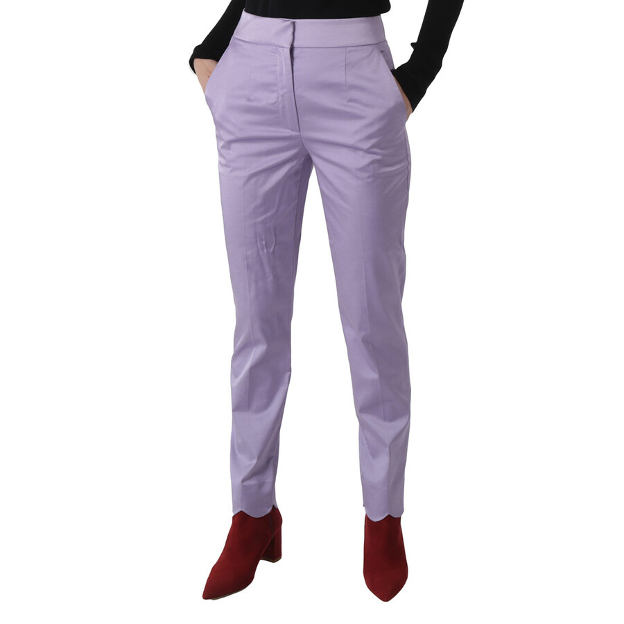 Moschino Ladies Purple High-Waisted Tailored Trousers - 3