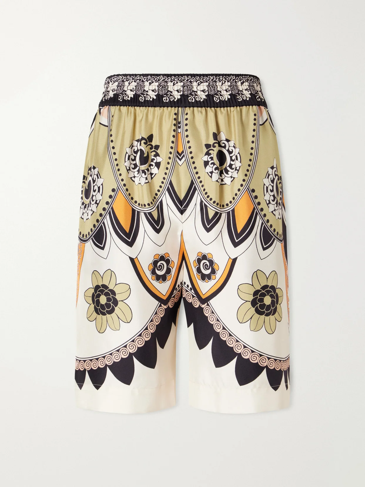 Palazzo Printed Silk-twill Shorts - 1