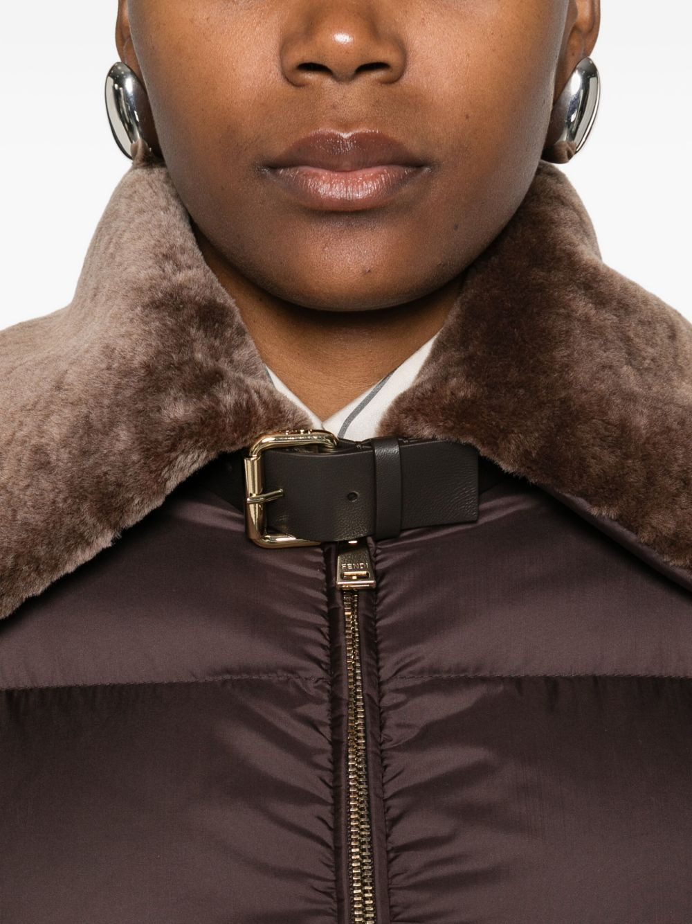 shearling-collar ski jacket - 5